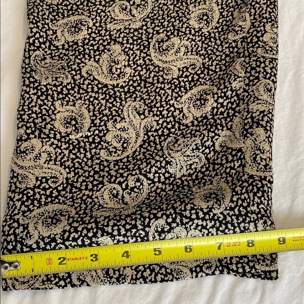 Anne Klein Vintage 100% Silk Black Paisley Pants size 12 - Picture 13 of 13